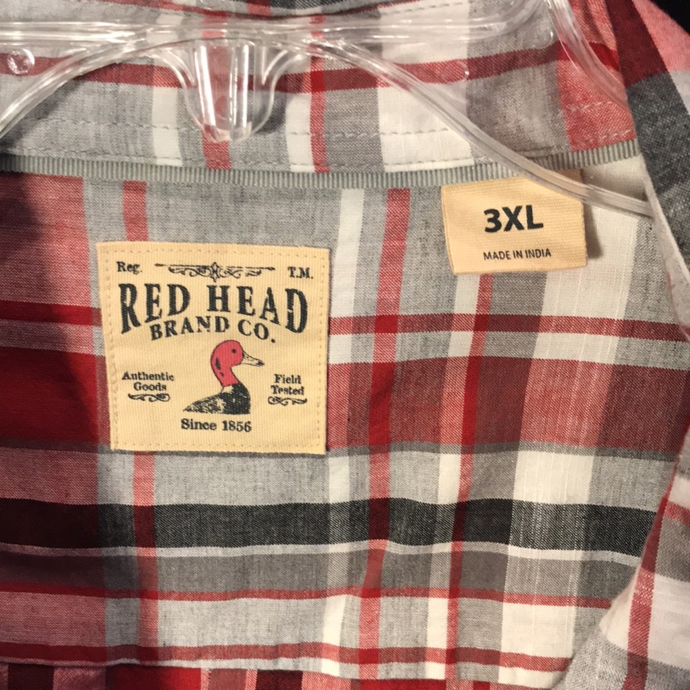 Red Head mens size 3XL red/tan plaid short sleeved shirt - Picture 4 of 4